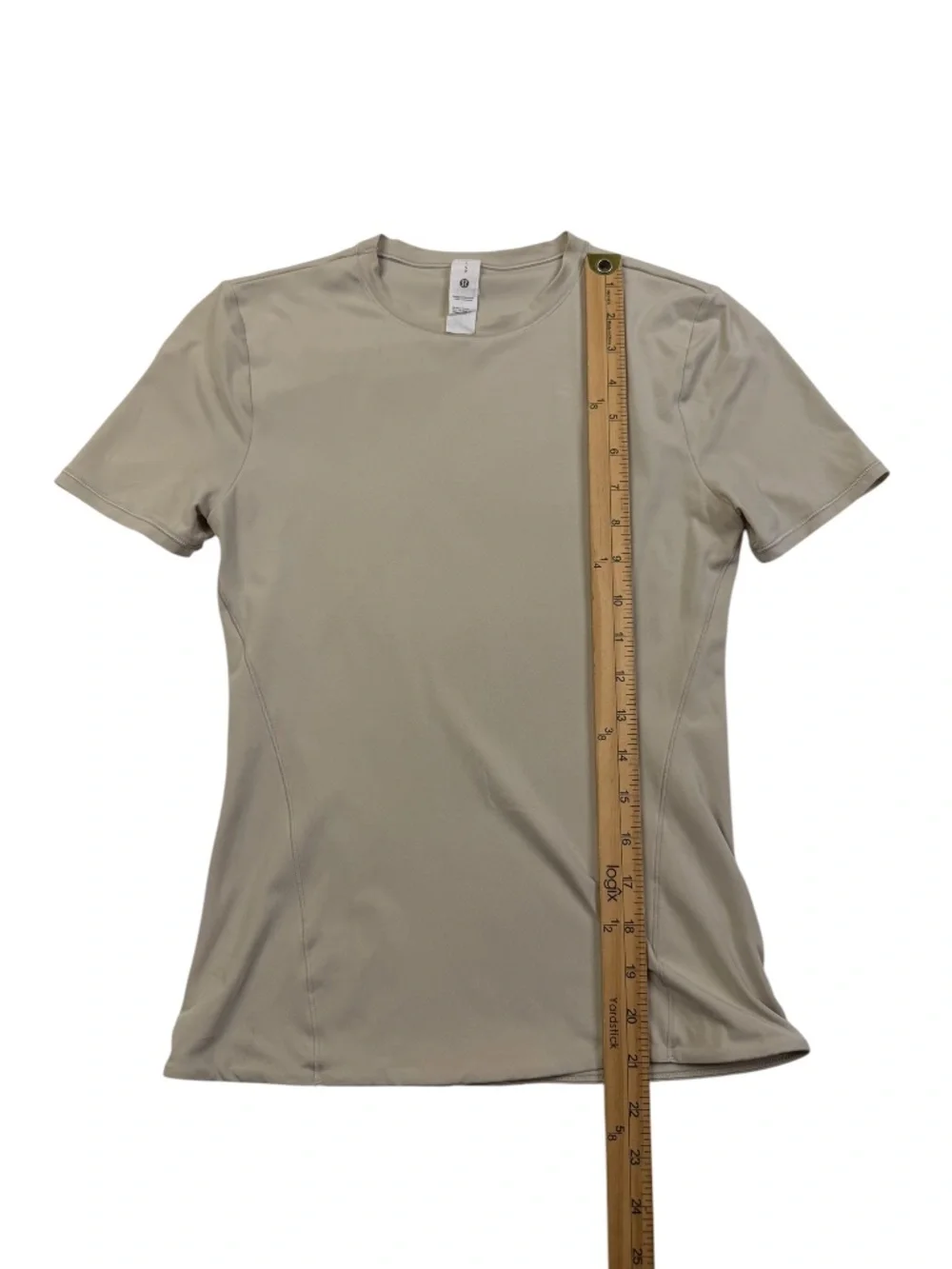 Lululemon Wundermost Nulu Hip Length Crewneck Shirt Sheer Oak Small